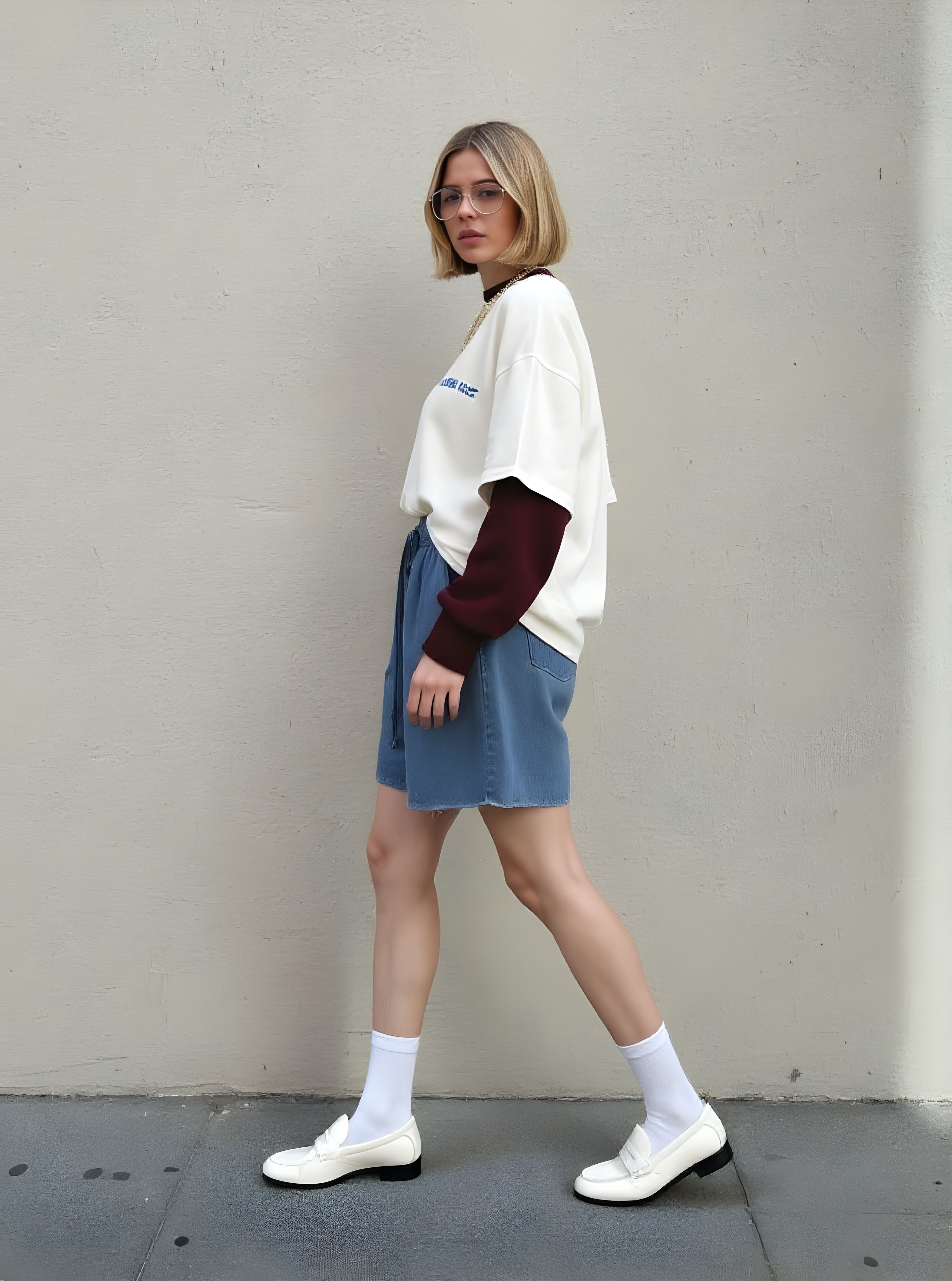 Casual Five-Quarter Sleeve T-Shirt for Autumn Winter Summer Straight Sleeve Length Regular Style Women's Top Fashion Clothing