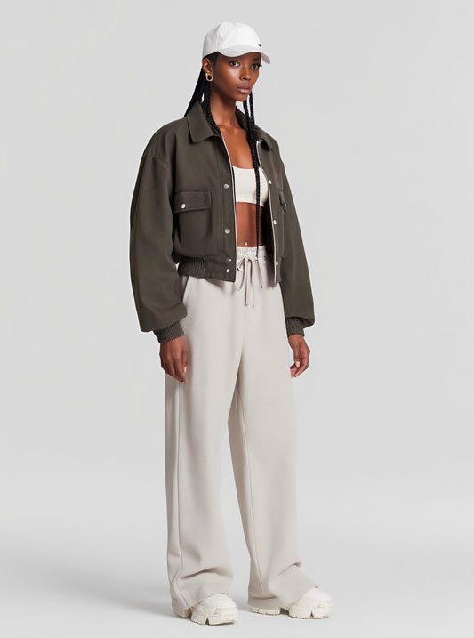 Casual Style Turn-down Collar Jacket For Women Autumn Season Fashionable Outerwear Comfortable Fit Upper Apparel