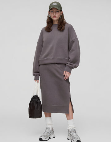 Casual Round Neck Suit Skirt Set Autumn Winter Clothes Comfortable Fashion Women's Outfit Two-Piece Set For Fall And Winter