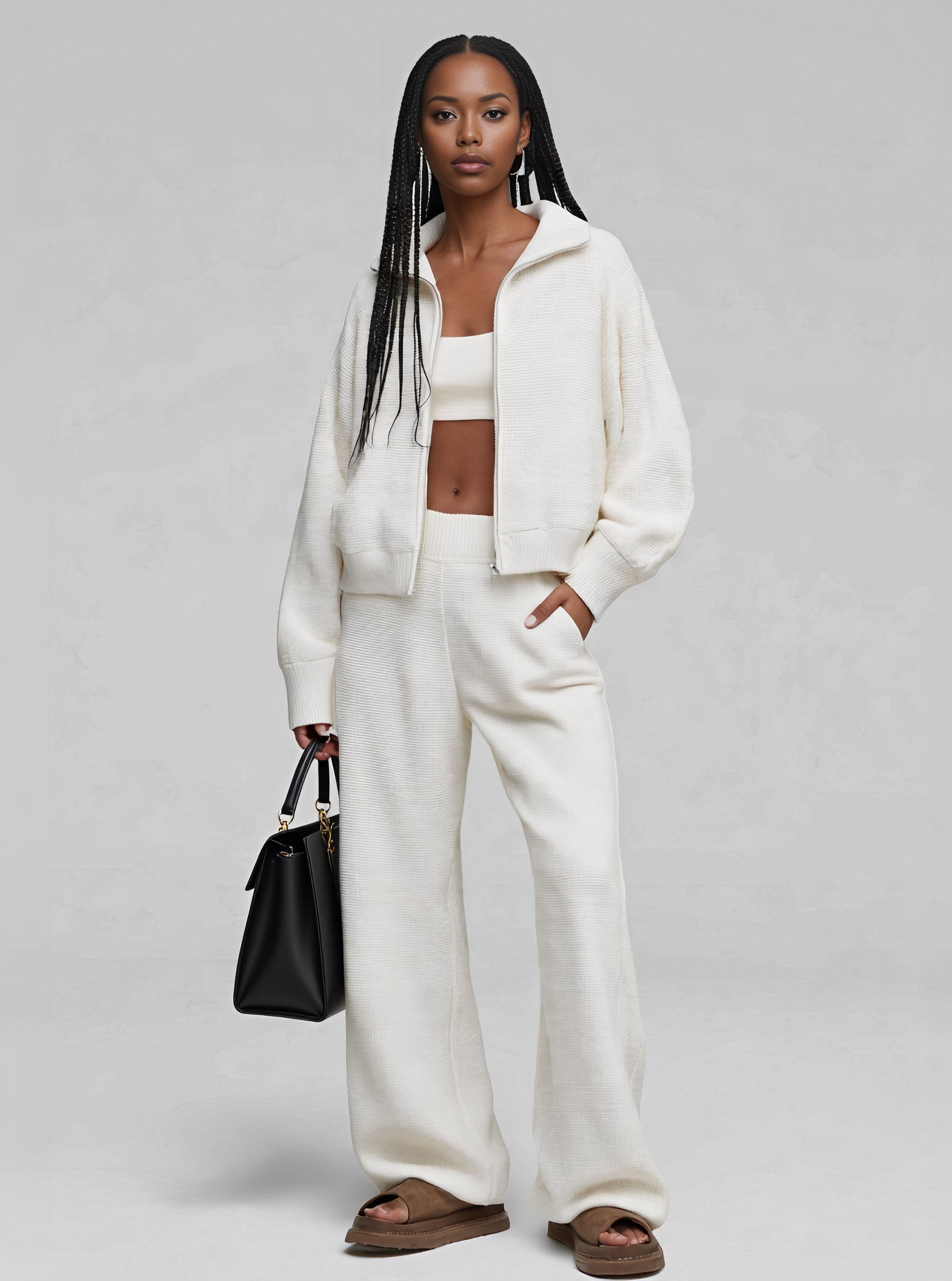 Autumn Winter Casual Fit Suit Trousers Women's Fashion Ensemble Long Pants Set Comfortable Style For Casual Wear