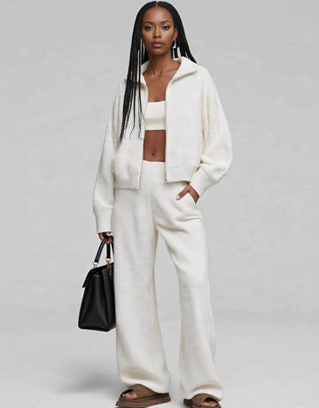 Autumn Winter Casual Fit Suit Trousers Women's Fashion Ensemble Long Pants Set Comfortable Style For Casual Wear