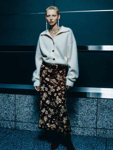 Autumn Cardigan Casual Fit Long Sleeve Straight Tube Cuff Collar Regular Length Women's Open Front Knitwear