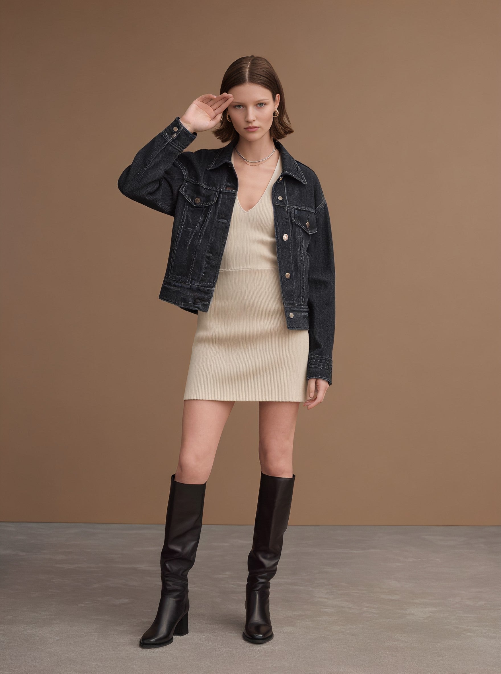 Casual Denim Jacket Autumn Style Women's Fashion Outerwear Casual Loose Fit Classic Blue Denim Coat For Ladies