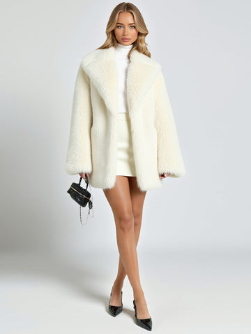 Women's Coats Fashion Elegant Winter Solid Color Long Sleeve Round-Neck Button Front Dating Coats For Women