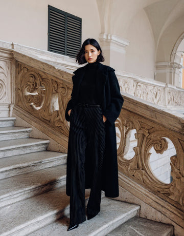 Autumn Trench Coat 2025 Women's Formal Plain Long Sleeve Lapel Office Lady Long Trench Coat