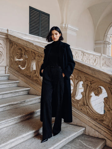 Autumn Trench Coat 2025 Women's Formal Plain Long Sleeve Lapel Office Lady Long Trench Coat