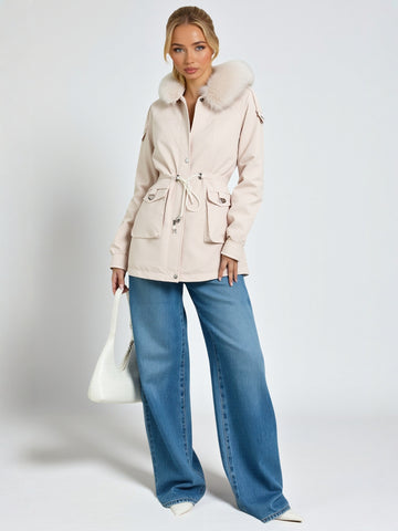 Parker Women's Long Hooded Jacket Liner Fashion Daily Pockets Outerwear Casual Solid Color