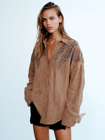 2025 Women's Autumn Winter Shirts Daily Fashion Plain Long Sleeve Lapel Regular Fit Casual Basic Shirts