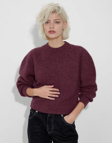 Winter Sweater Long Sleeve Round Neck Fit Body Straight Tube Sleeve Casual Style Regular Length Women's Top Fashion Clothes