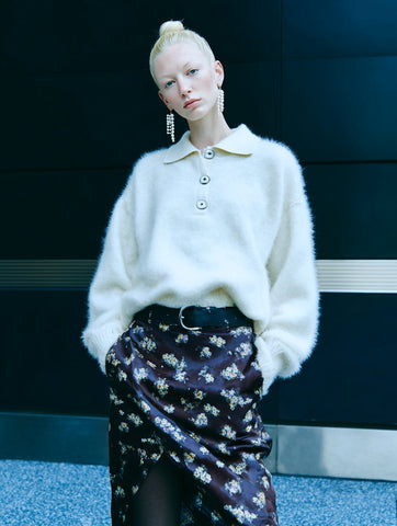 Autumn Sweater Casual Fit Long Sleeve Turn-down Collar Straight Sleeve Regular Length Women's Knitwear Fashion Style