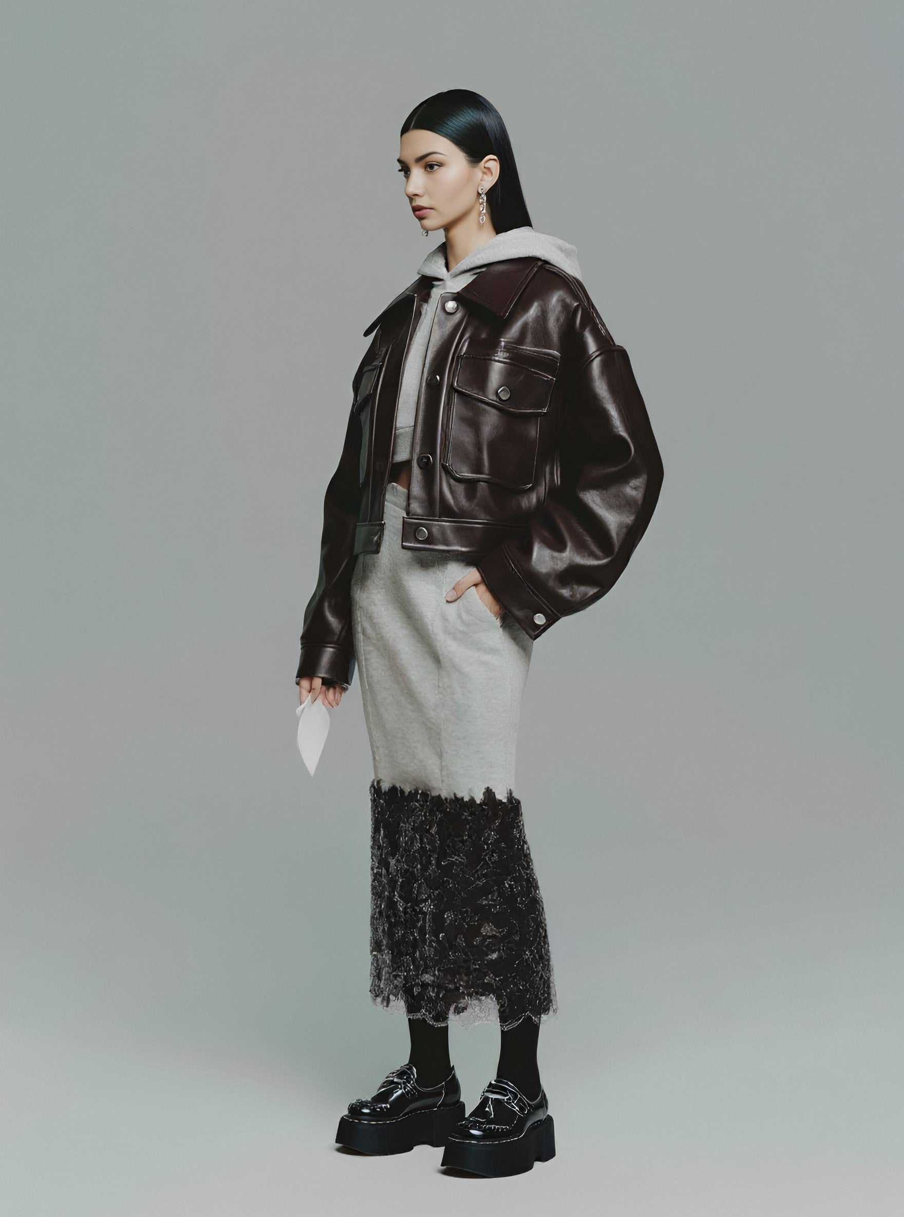 Women's Casual Leather Coat Winter Clothes Stylish Outerwear for Autumn And Winter Seasons