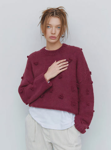 Loose Fit Long Sleeve Round Neck Sweater Winter Casual Style Straight Tube Sleeve Comfortable Length Regular Women's Top