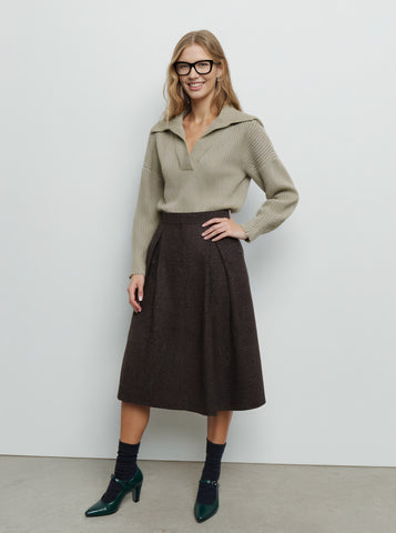 Winter Casual Fit Mid-Length Skirt Regular Waistline A-Line Skirt Women's Fashionable Winter Clothing Half Skirt