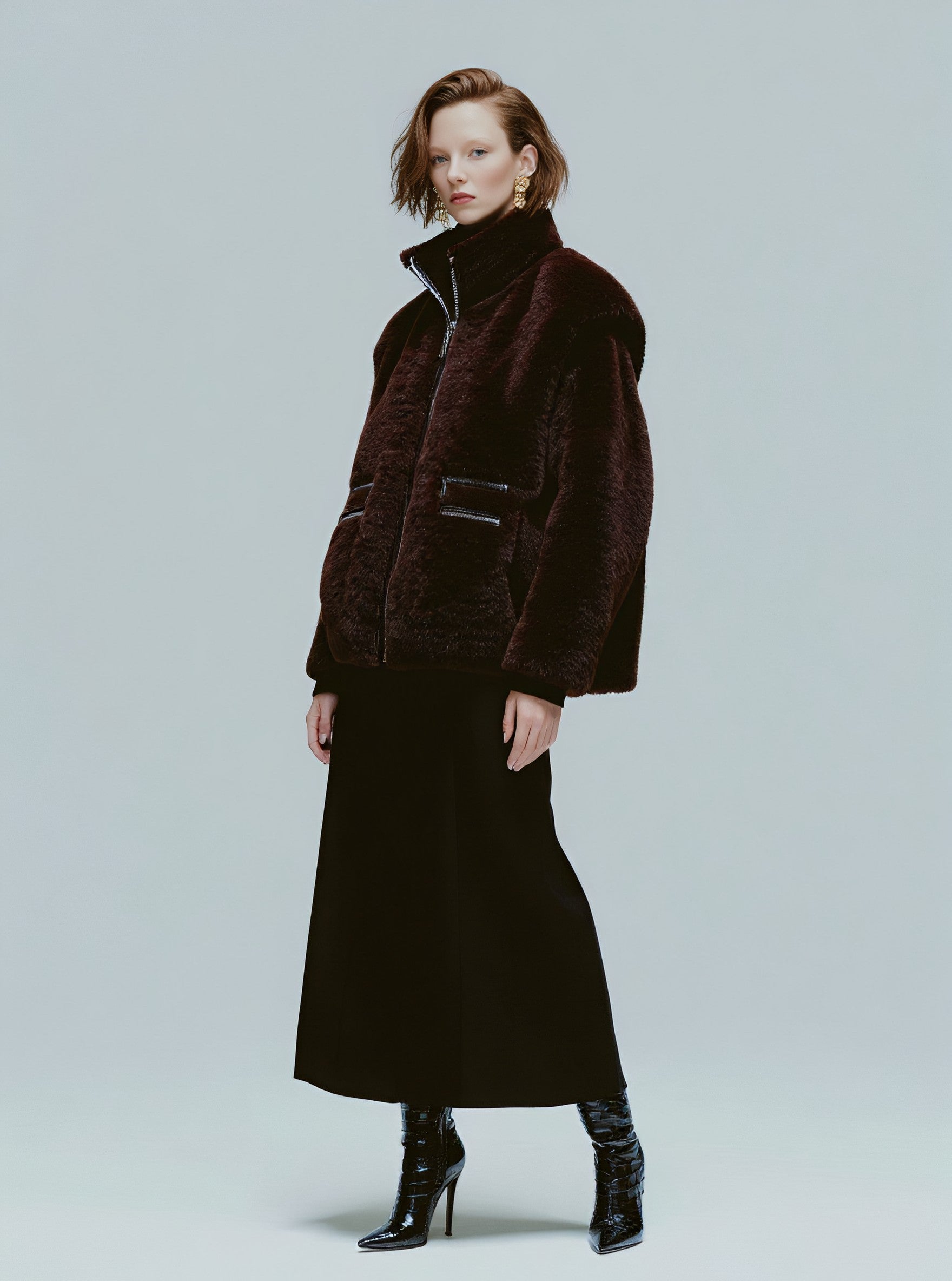 Winter Plush Coat Women's Casual Style Comfortable Warm Outerwear for Cold Weather