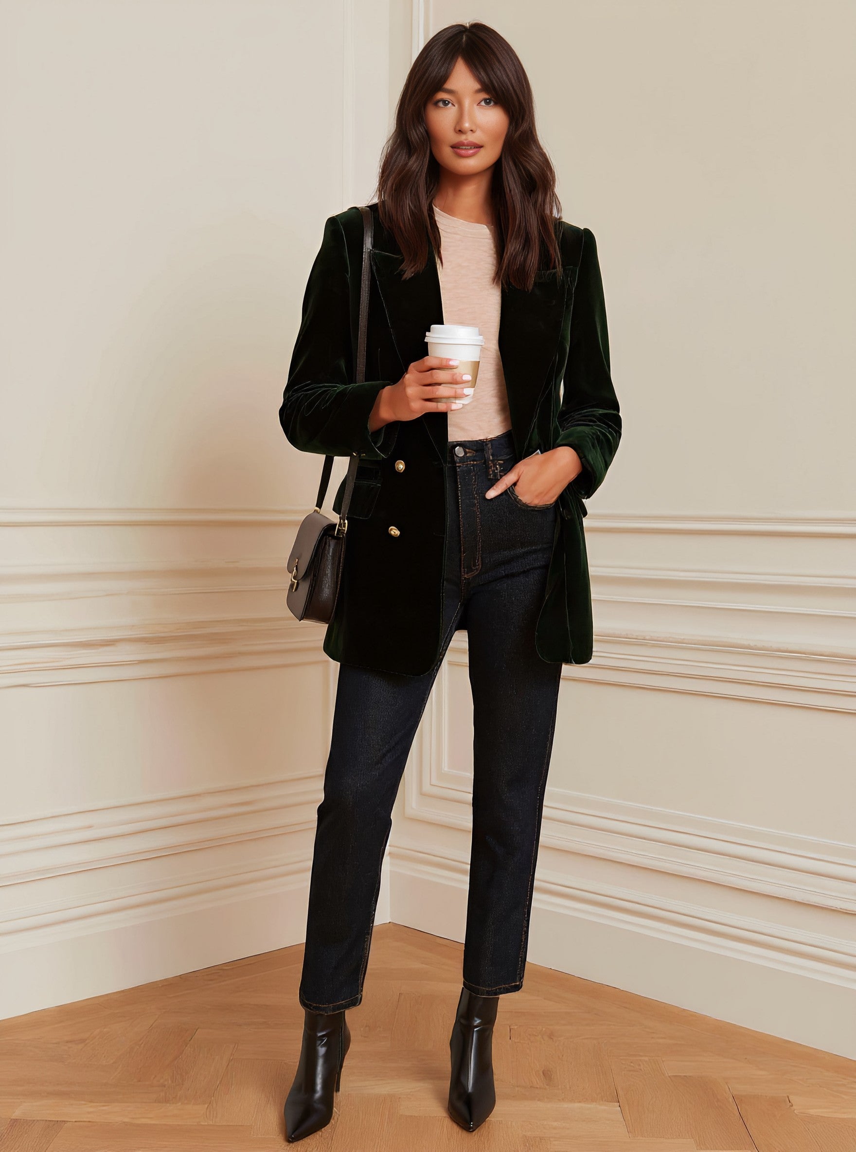 Autumn Casual Fit Long Sleeve Straight Tube Arm Women's Top Fashion Style Regular Length Classic Businesswear