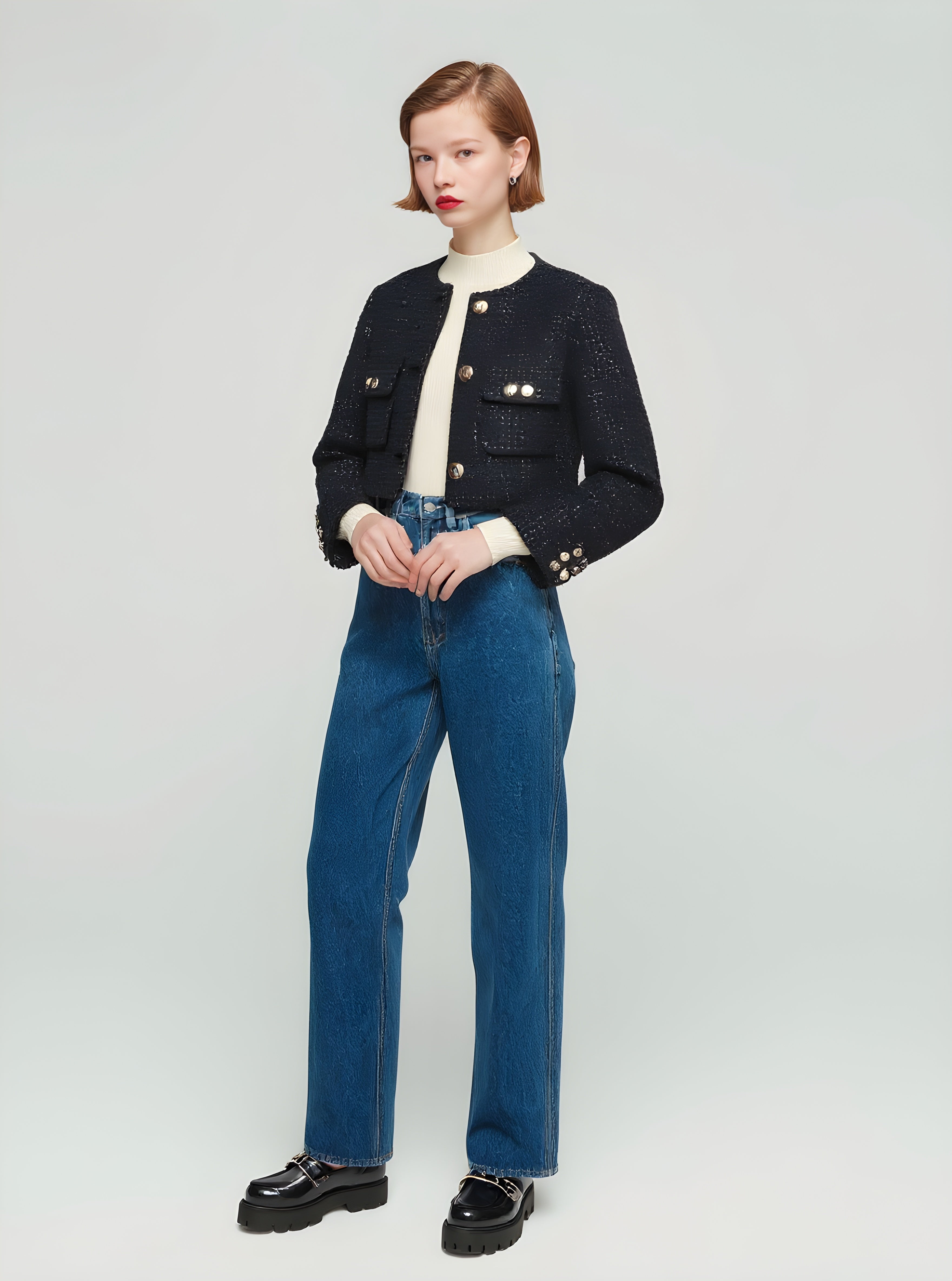 Women's Lightweight Jackets Autumn Winter 2025 Elegant Chic Plain Long Sleeve Round Neck Casual Lightweight Jackets