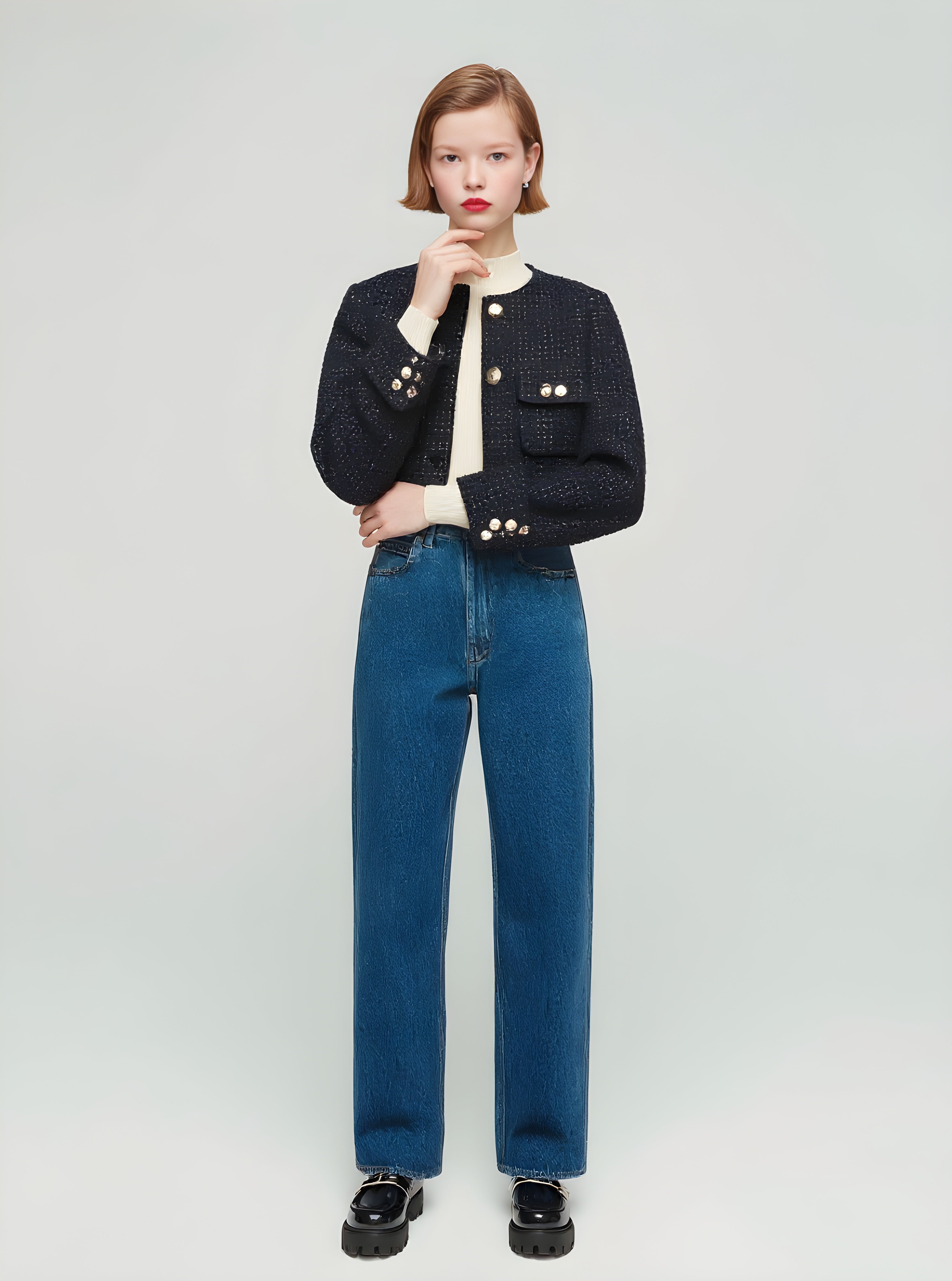 Women's Lightweight Jackets Autumn Winter 2025 Elegant Chic Plain Long Sleeve Round Neck Casual Lightweight Jackets