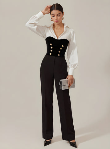 Autumn Blouses 2025 Women's Decent Patchwork Long Sleeve Shirt Collar Skinny Fit Daily Basic Blouses