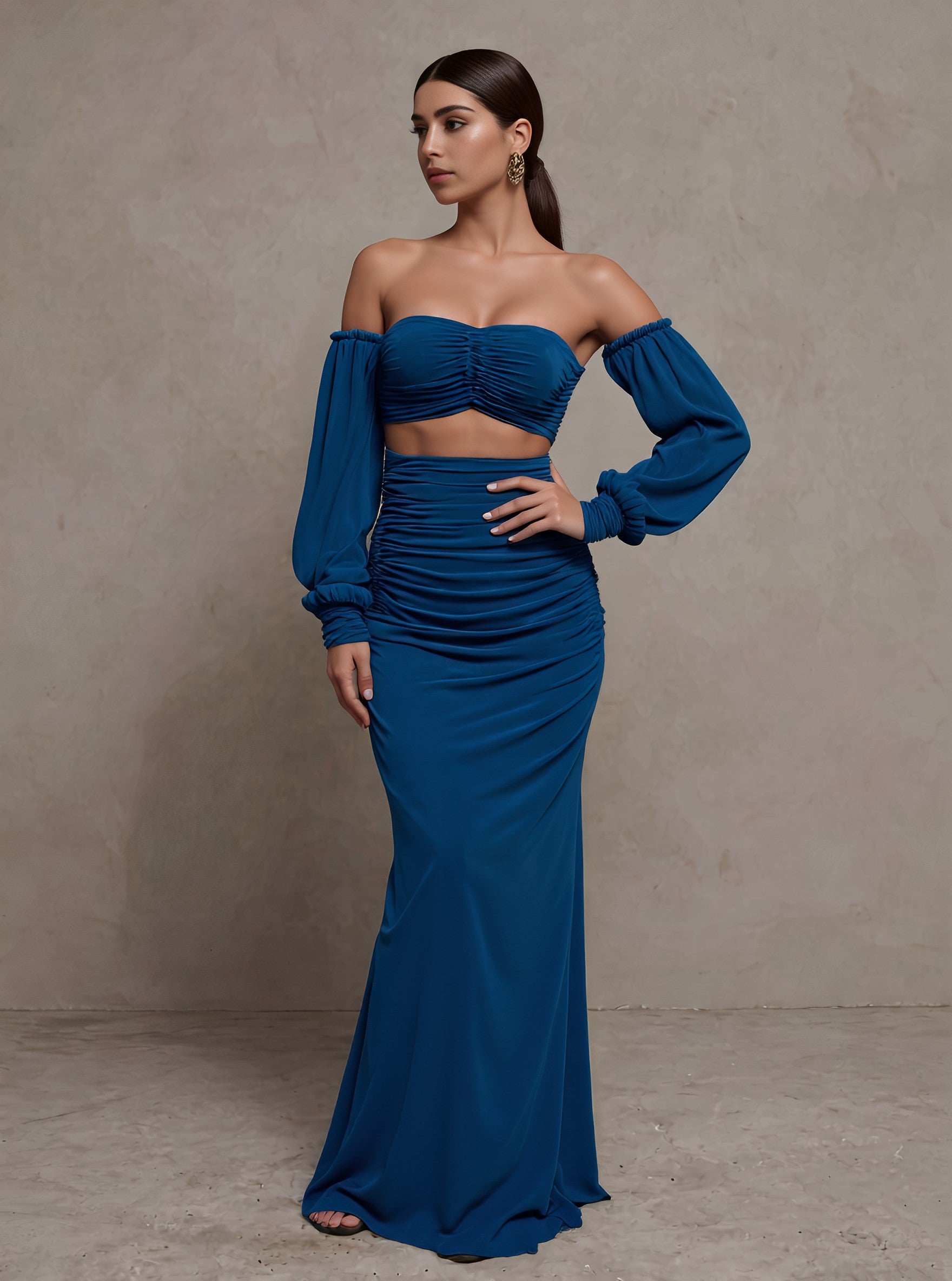 Casual One-Shoulder Skirt Suit For Autumn Fashionable Elegant Women's Ensemble Ideal For Various Occasions