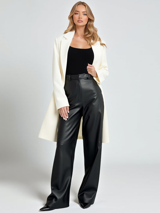 Women's Fashion Simple Minimalism Autumn Winter Independent Station Crew Neck Long Sleeve Sexy Pants for Ladies