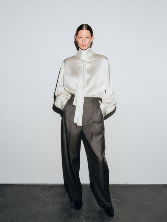 Loose High Collar Casual Shirt Autumn Women's Regular Length Top Comfortable Fit Fashion Trend