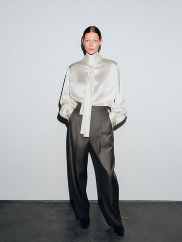 Loose High Collar Casual Shirt Autumn Women's Regular Length Top Comfortable Fit Fashion Trend