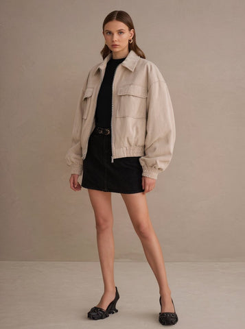 Women's 2025 Casual All Seasons Jackets Long Sleeve Lapel Plain Pocket Daily Loose Fit Jackets