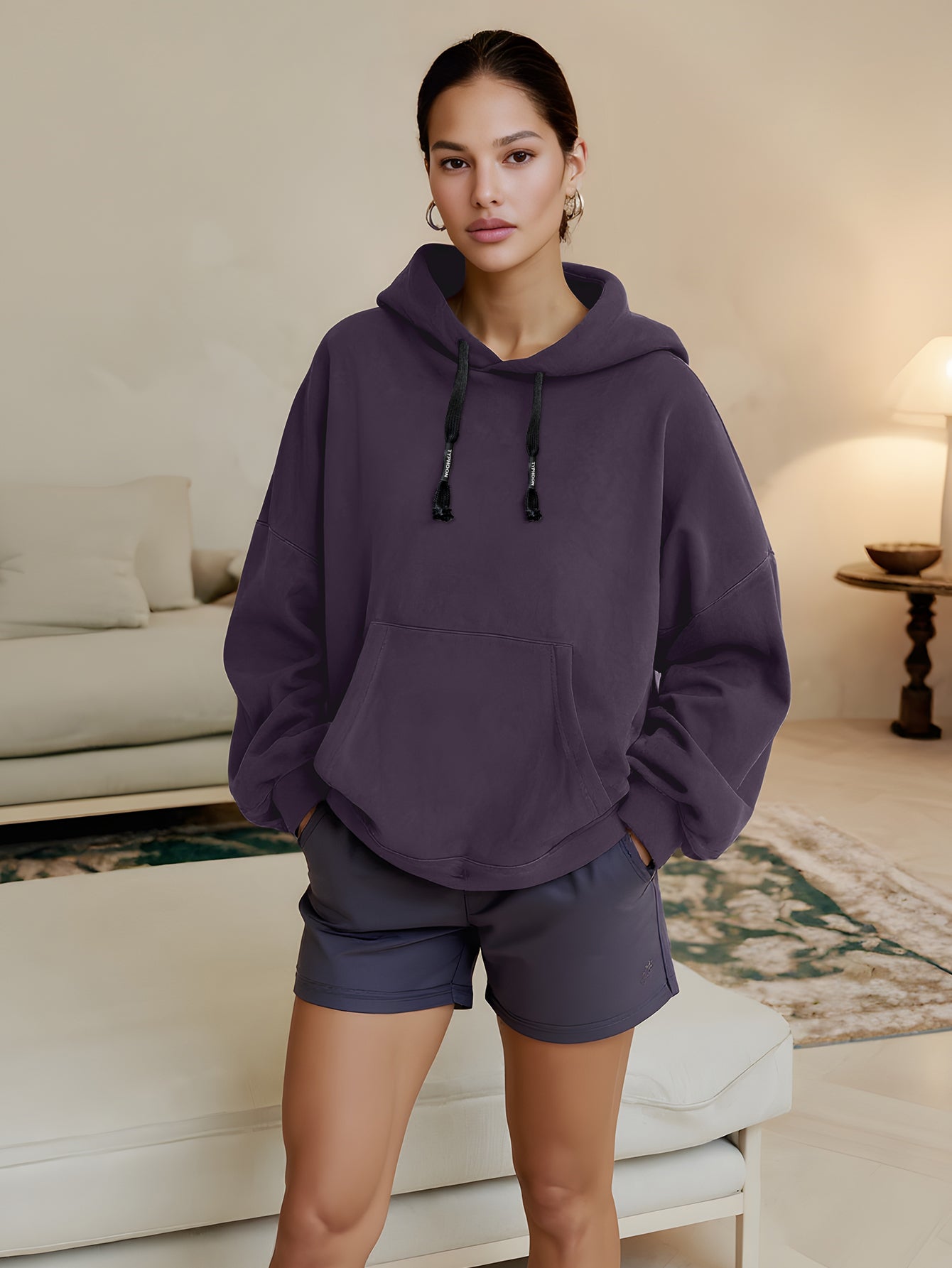 Women's Autumn Hoodie Casual Korean Solid Color Drawstring Long Sleeve Hooded Daily Hoodie