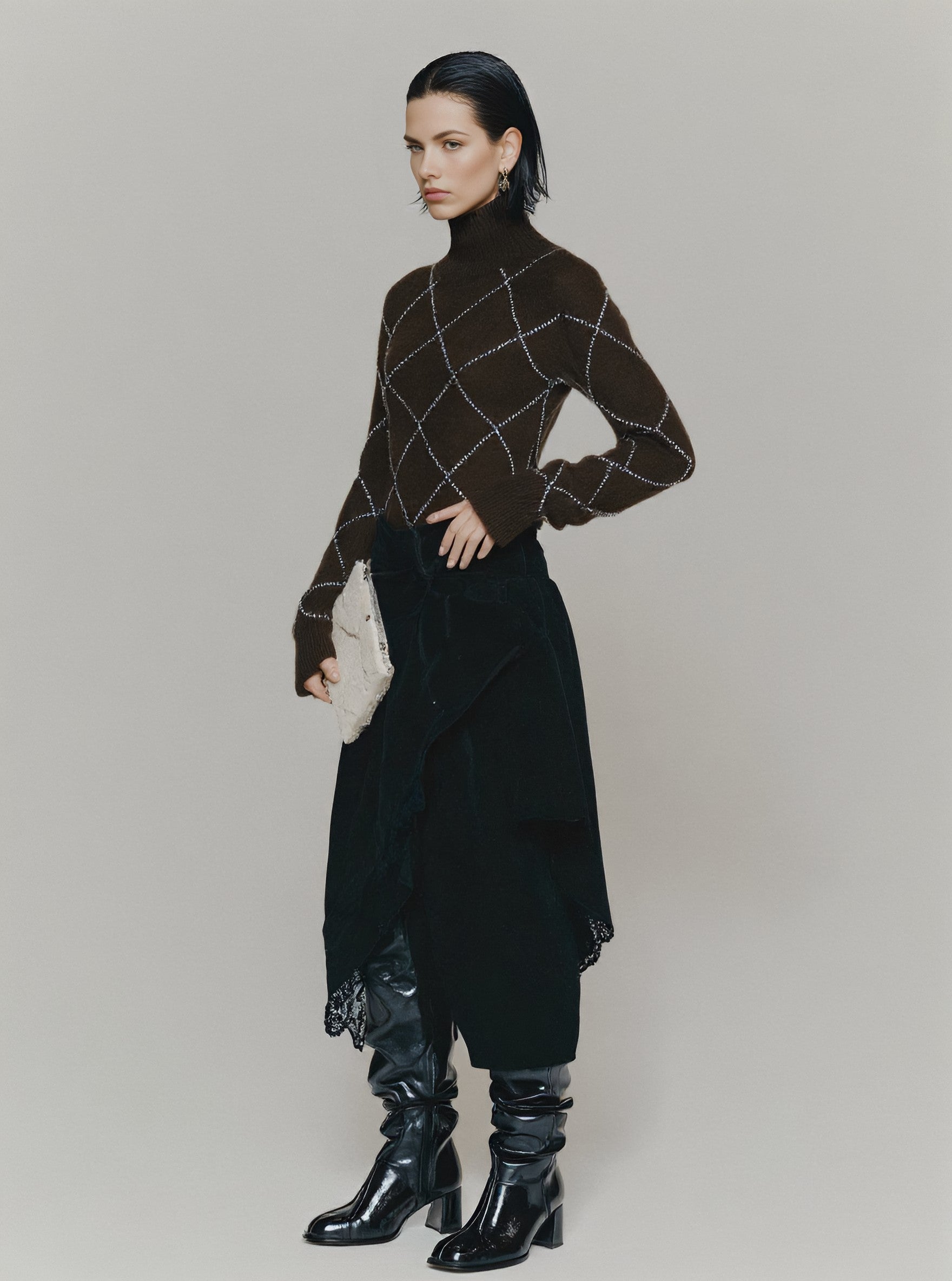 Winter Sweater Tight Fit Long Sleeve High Collar Casual Style Regular Length Women's Top Fashionable Knitwear for Cold Weather