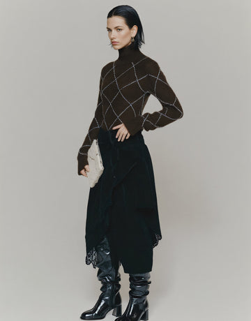 Winter Sweater Tight Fit Long Sleeve High Collar Casual Style Regular Length Women's Top Fashionable Knitwear for Cold Weather