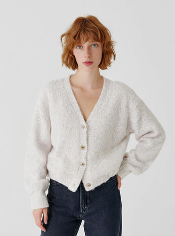 Loose Long Sleeve V-Neck Cardigan Winter Clothes Casual Style Straight Tube Sleeves Regular Length Women's Open-Shirt