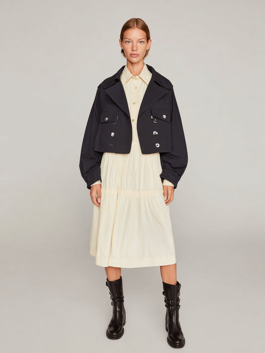 Women's Jackets Autumn Winter 2025 French-Touched Buttoned Plain Long Sleeve Lapel Casual Lightweight Jackets