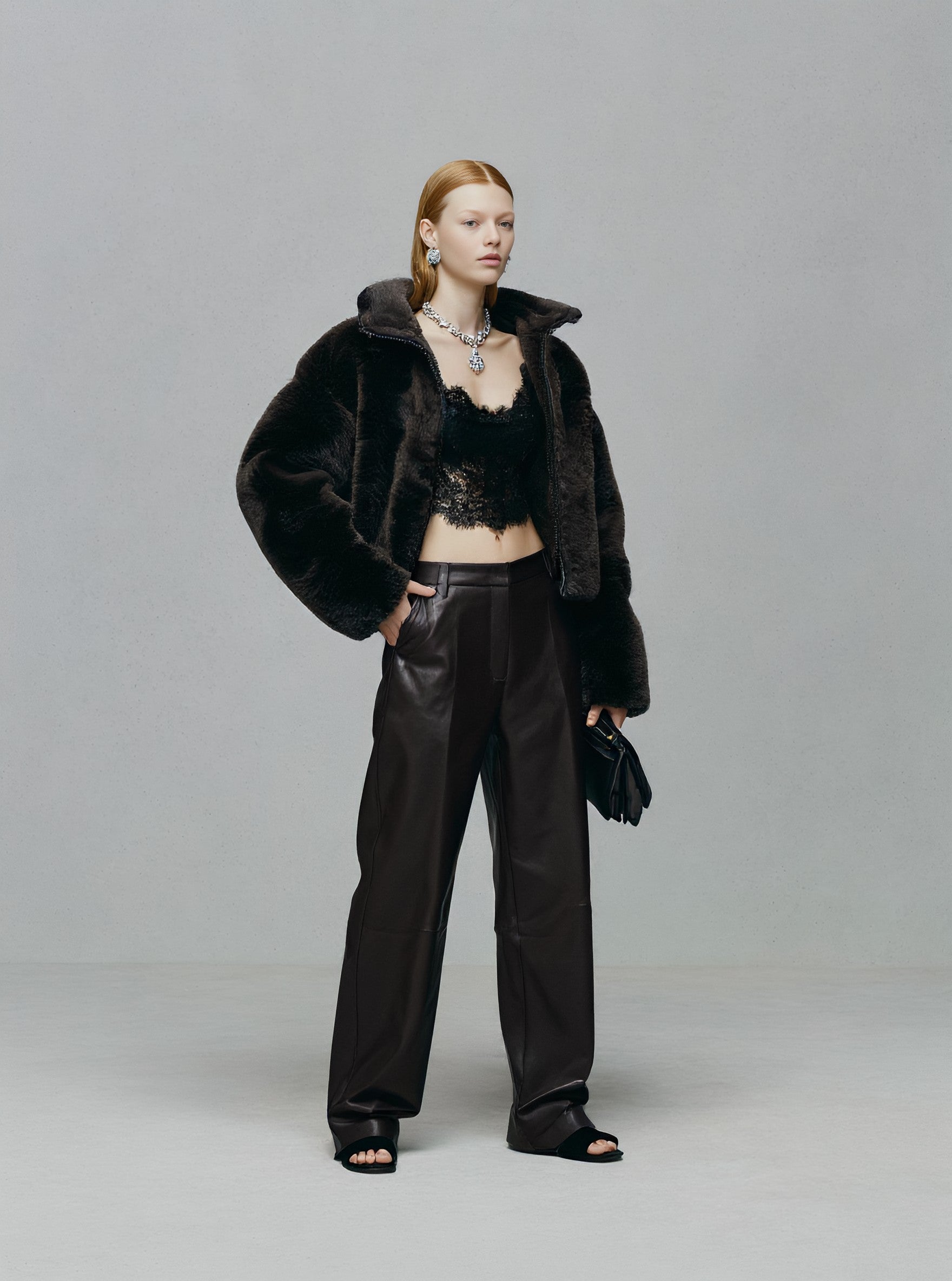 Fur One Women's Casual Style Fur Coat Winter Clothes Integrated Leather And Fur Outerwear