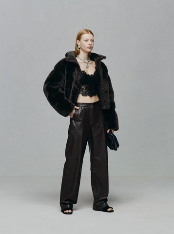 Fur One Women's Casual Style Fur Coat Winter Clothes Integrated Leather And Fur Outerwear