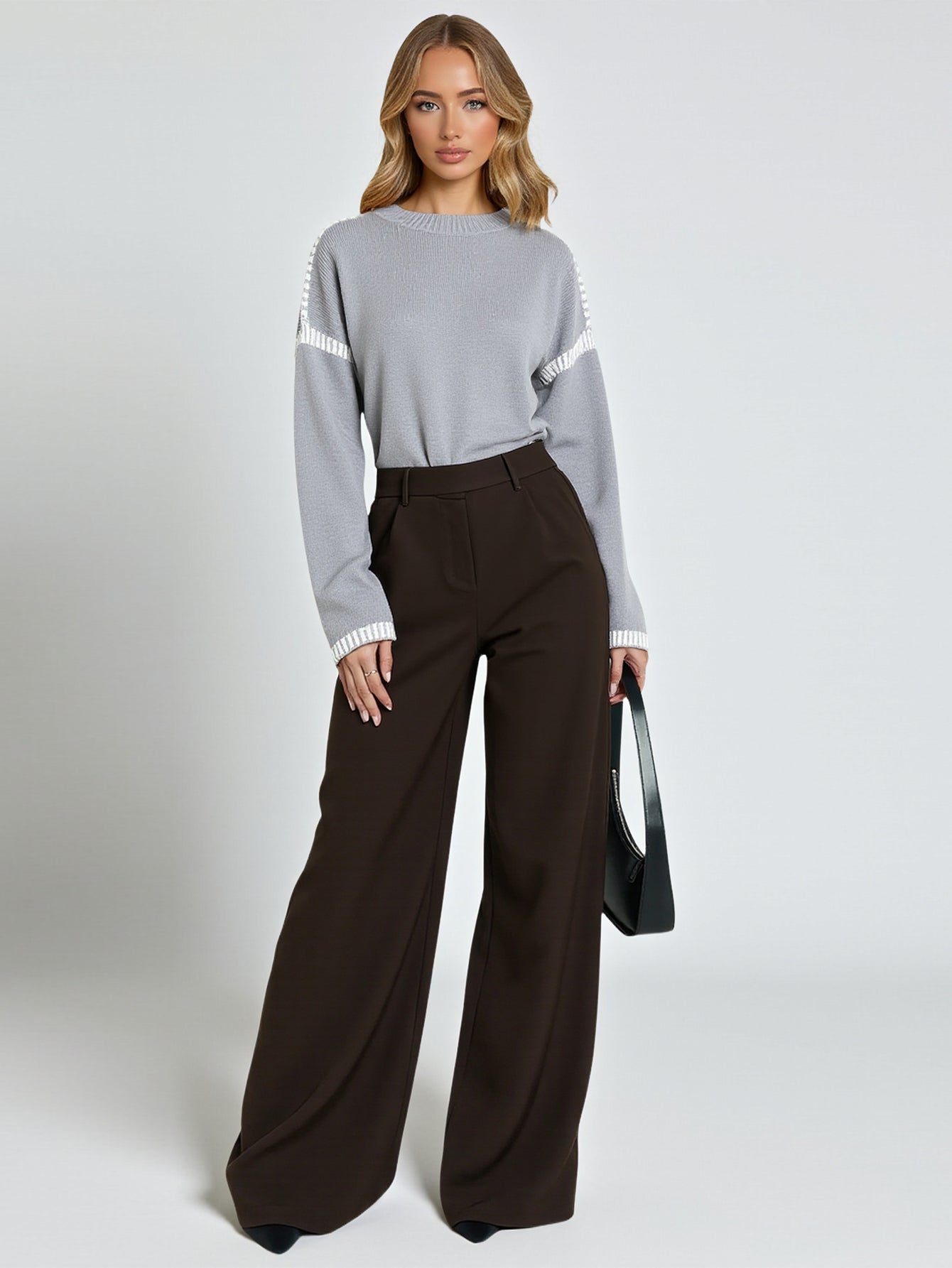 Women's Sweaters Autumn Winter Fashion Comfortable 2025 Stripes Simple Long Sleeve Round Neck Daily Sweaters