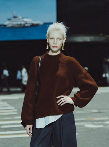 Loose Fit Long Sleeve Round Neck Sweater Casual Style Straight Tube Sleeve Autumn Top Women's Fashion Comfortable Knitwear