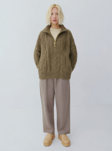 Loose Fit Long Sleeve Sweater Winter Casual Style Turn-down Collar Straight Tube Sleeve Regular Length Women's Top