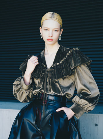 Little Shirt Autumn V-neck Casual Fit Top Regular Length Women's Fashion Comfortable Breathable Casual Wear