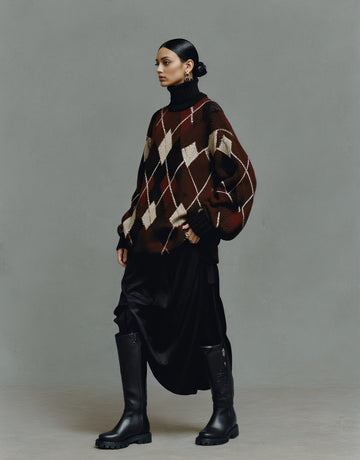 Loose Fit Long Sleeve High Collar Casual Style Winter Sweater Straight Tube Sleeves Regular Length Top For Women