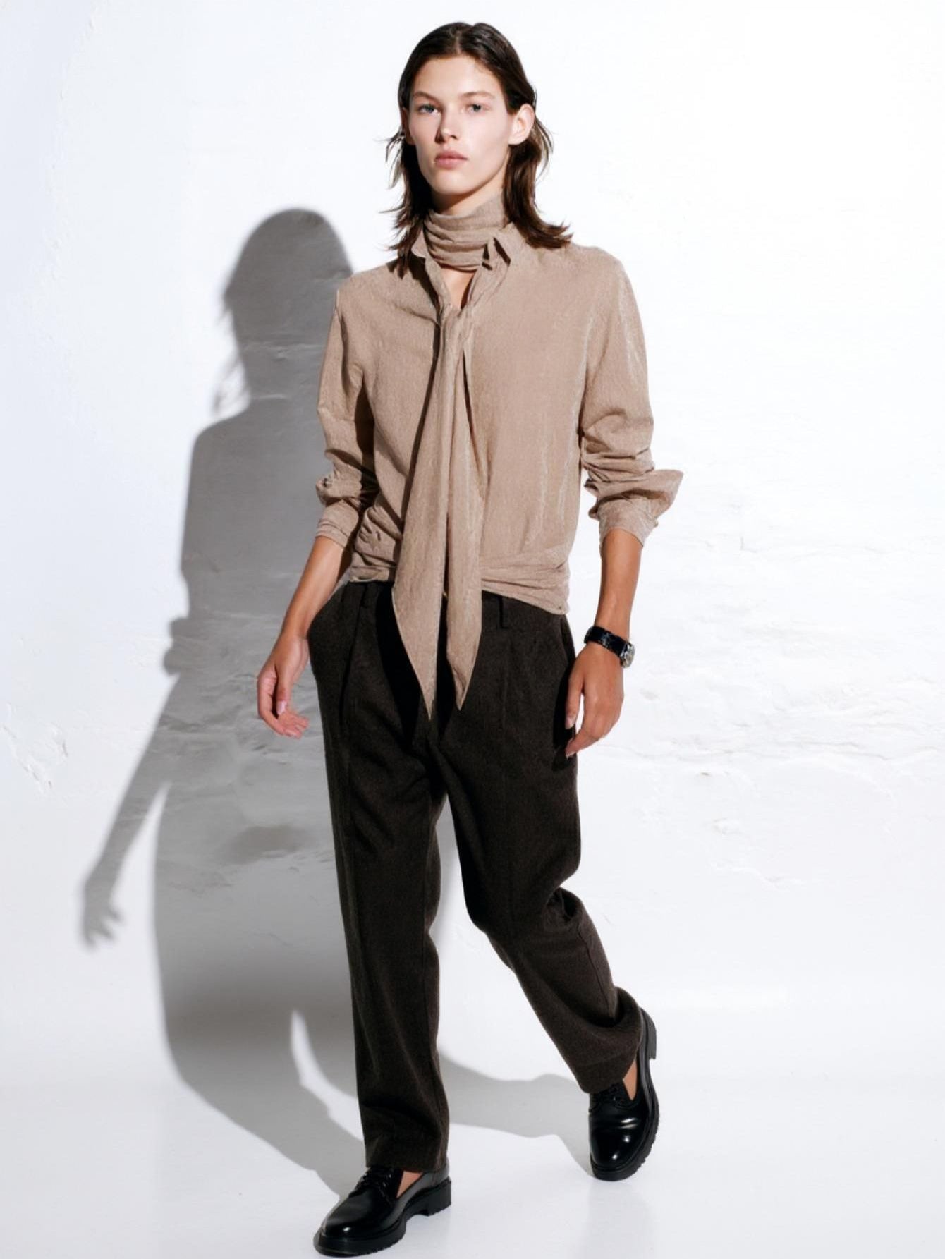 Women's Autumn Winter 2025 Shirts Daily Fashion Plain Long Sleeve Lapel Regular Fit Casual Shirts