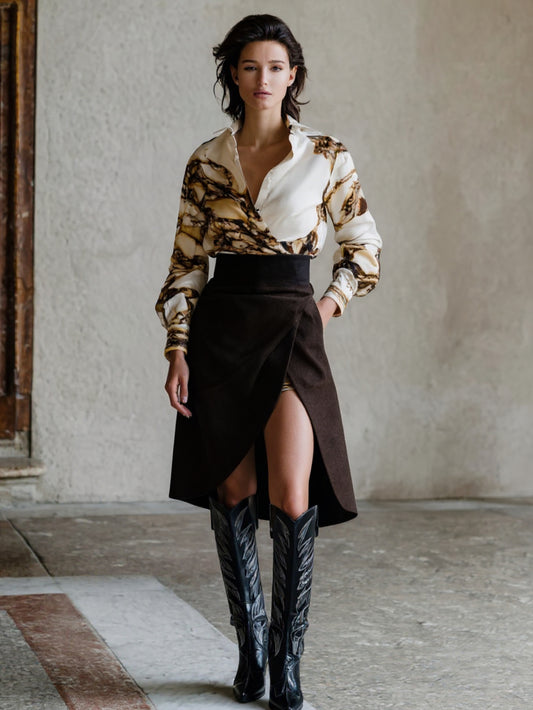 Women's Skirts Summer Elegant Chic Side Slit Intellectual French 2025 New Plain Mini A-line Casual Skirts