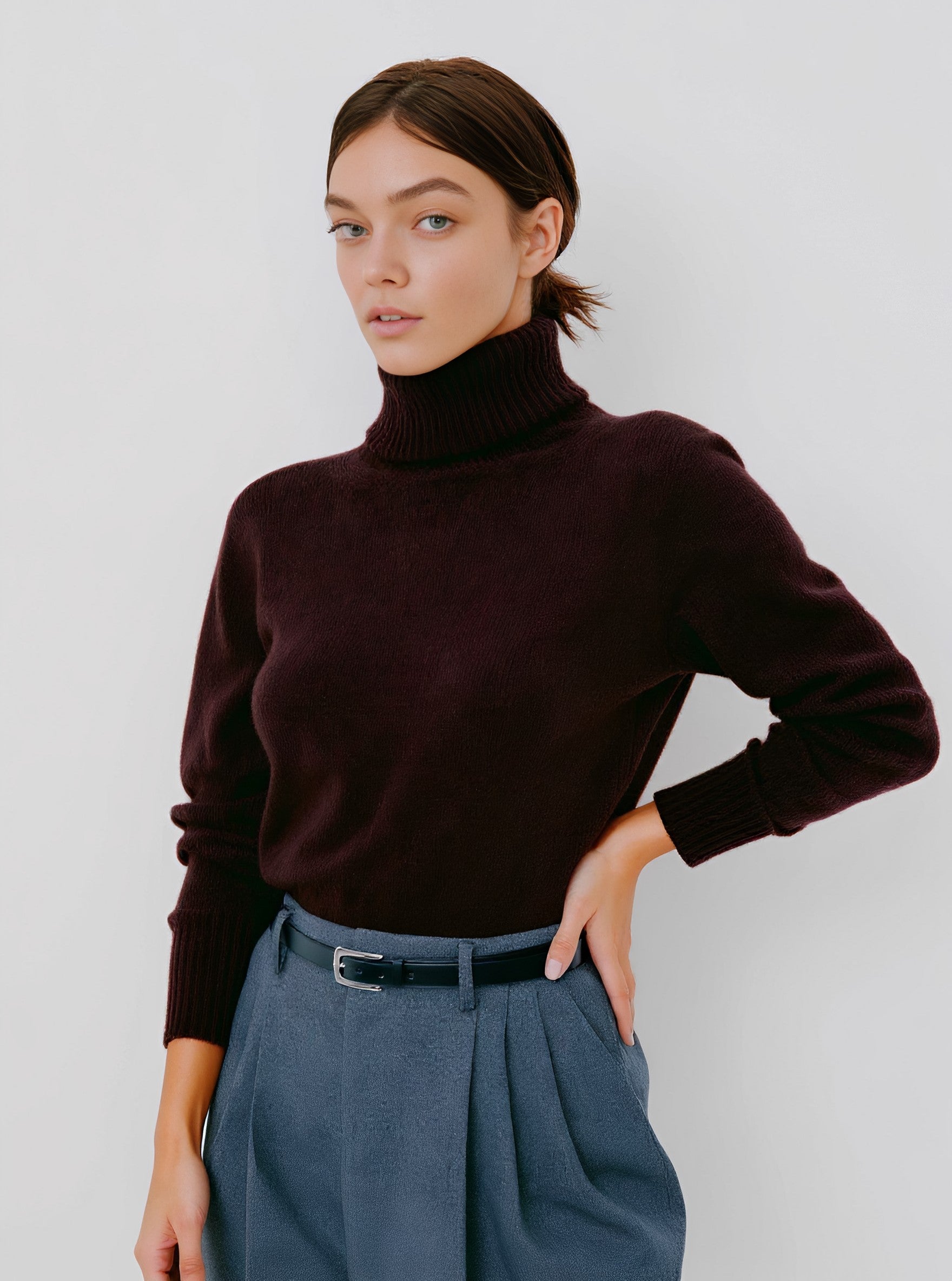 Winter Sweater Casual Tight Long Sleeve High Collar Straight Sleeve Length Regular Women's Top Fashion Clothes