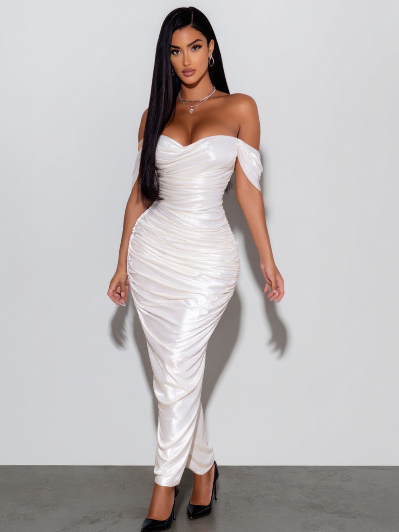 Women's 2025 Summer Fashion Dresses Sleeveless Off Shoulder Plain Party Skinny Fit Dresses