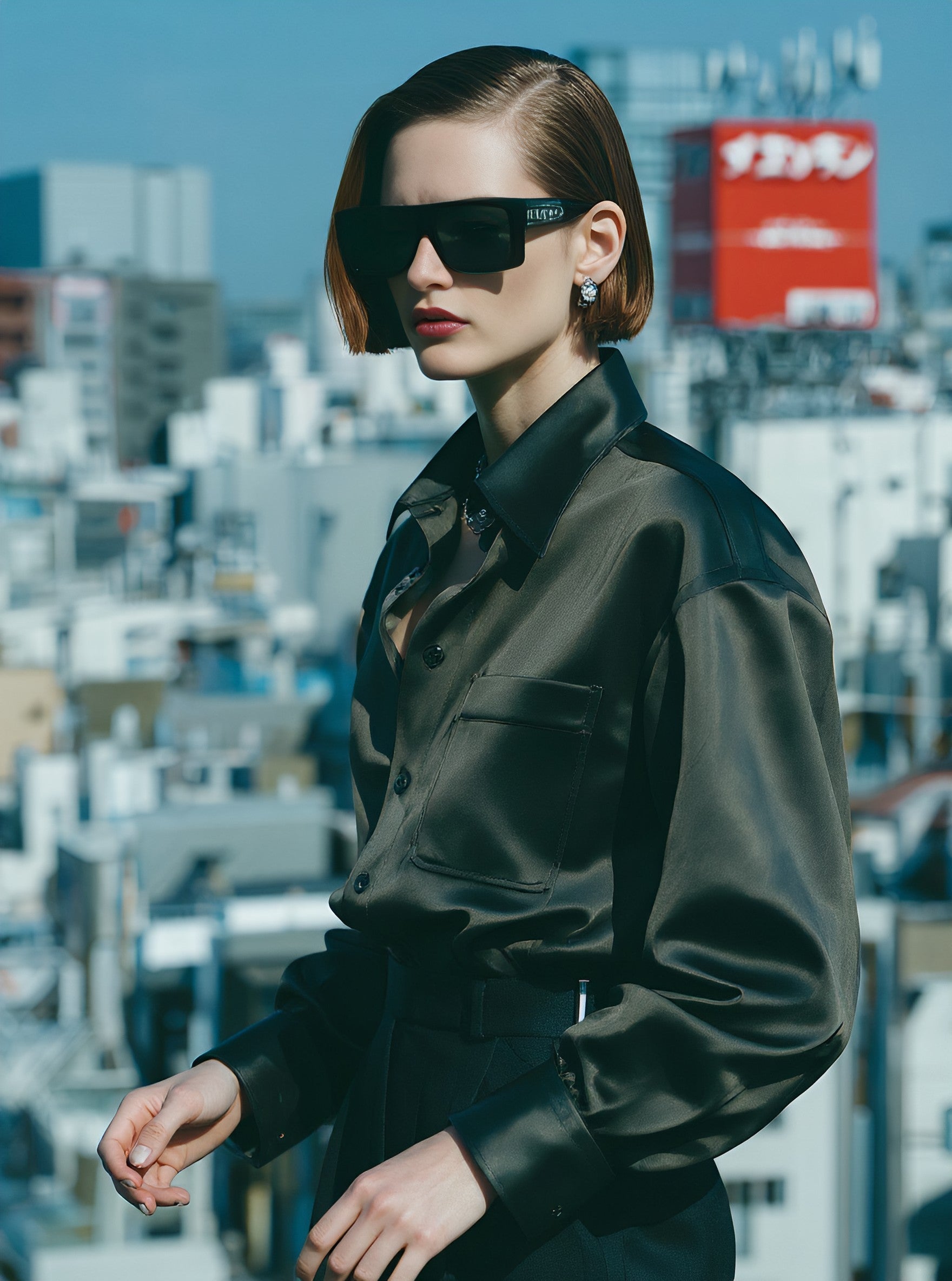 Autumn Casual Fit Shirt Collar Stand Neckline Regular Length Top Women's Fashion Comfortable Style Clothing