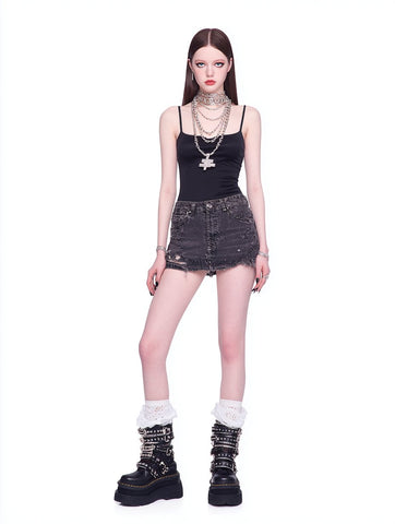 Denim Shorts Tight Fit Casual Style Mid Waist Short Length Comfortable Jeans Pants For Women Autumn Fashion