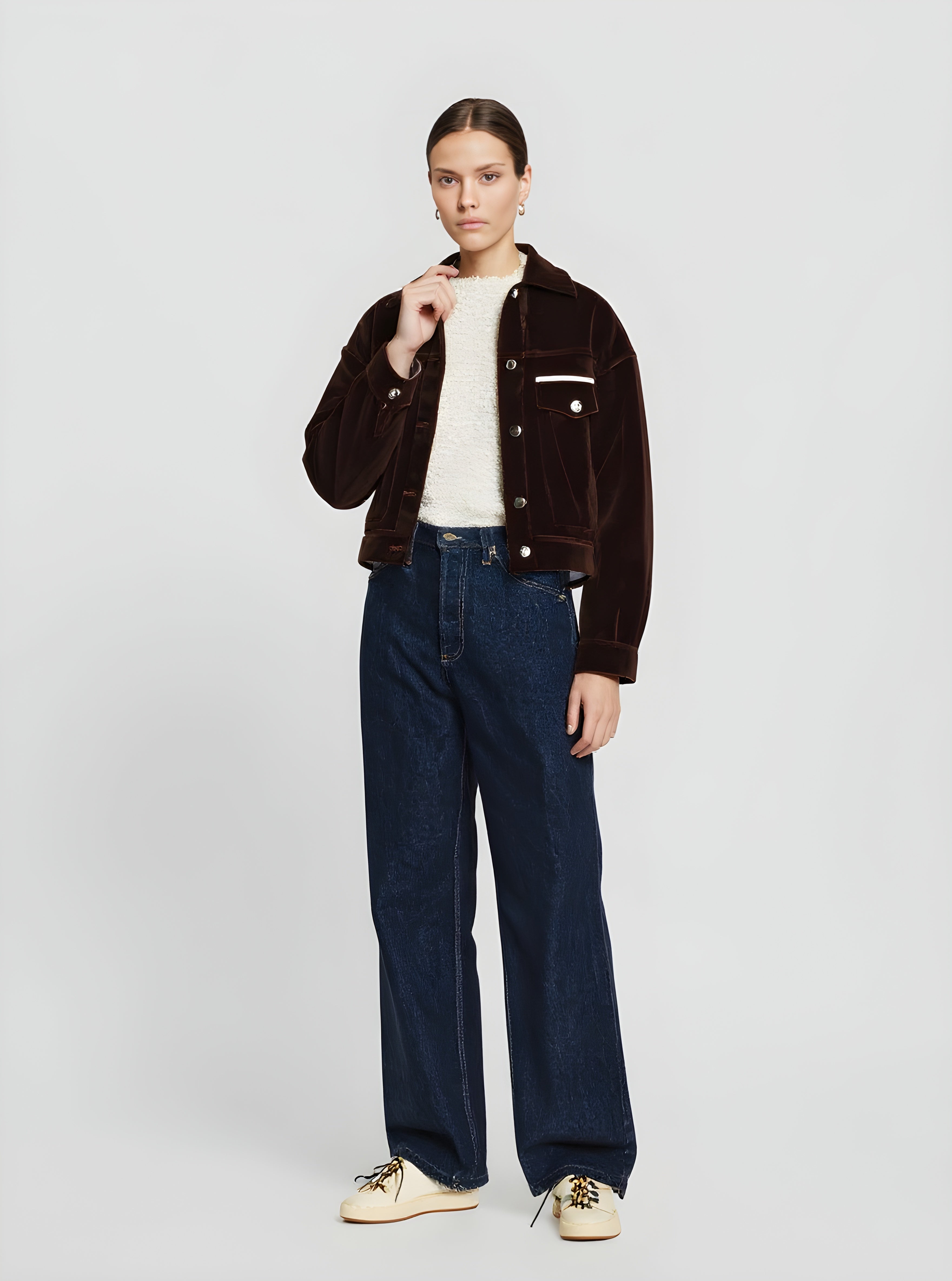 Women's Jackets Autumn 2025 Exquisite Lace-Detailed Striped Long Sleeve POLO Collar Casual Lightweight Jackets