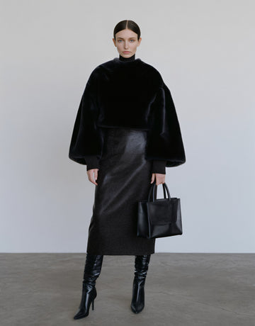 Fur One Women's Casual Style Fur Coat Winter Clothes Integrated Leather And Fur Jacket