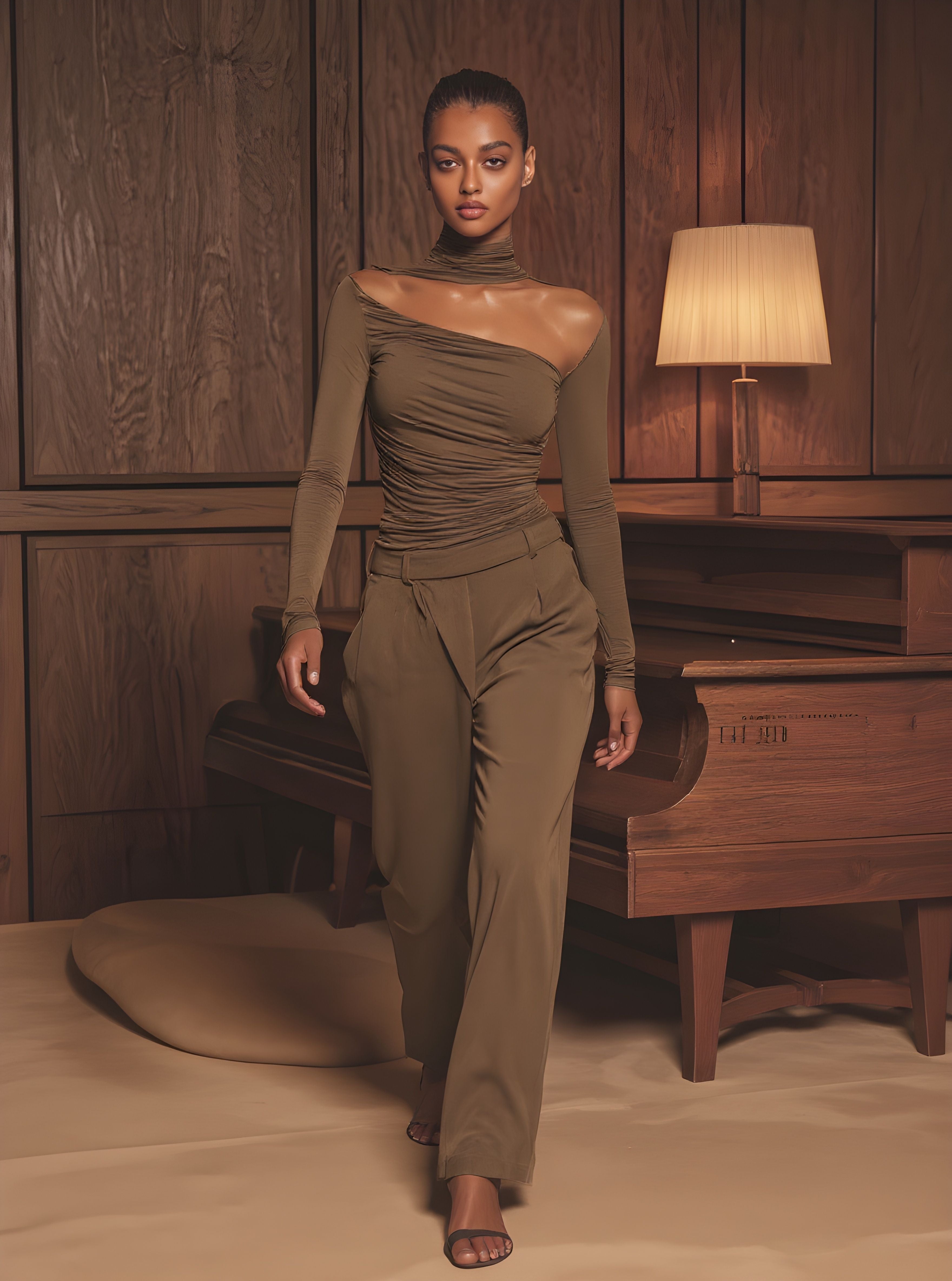 Women's T-Shirts Autumn Winter Fashion Daily 2025 Trendy Chic Plain Long Sleeve High Neck High Street T-Shirts