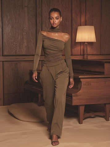 Women's T-Shirts Autumn Winter Fashion Daily 2025 Trendy Chic Plain Long Sleeve High Neck High Street T-Shirts