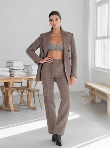 Loose Fit Casual Suit Trousers Set For Women Autumn Fashion Comfortable Stylish Long Pants Outfit Pair